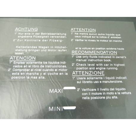 Autocollant notice explicative - Bocal hydraulique 