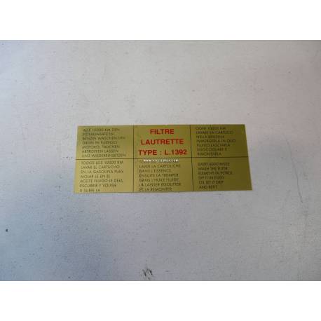 Autocollant filtre à air - modèles injection